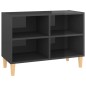 vidaXL Mobile TV Gambe in Legno Massello Grigio Lucido 69,5x30x50 cm vidaXL Mobile TV Gambe in Legno Massello Grigio Lucido 69,5x30x50 cm