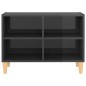 vidaXL Mobile TV Gambe in Legno Massello Grigio Lucido 69,5x30x50 cm vidaXL Mobile TV Gambe in Legno Massello Grigio Lucido 69,5x30x50 cm