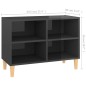 vidaXL Mobile TV Gambe in Legno Massello Grigio Lucido 69,5x30x50 cm vidaXL Mobile TV Gambe in Legno Massello Grigio Lucido 69,5x30x50 cm