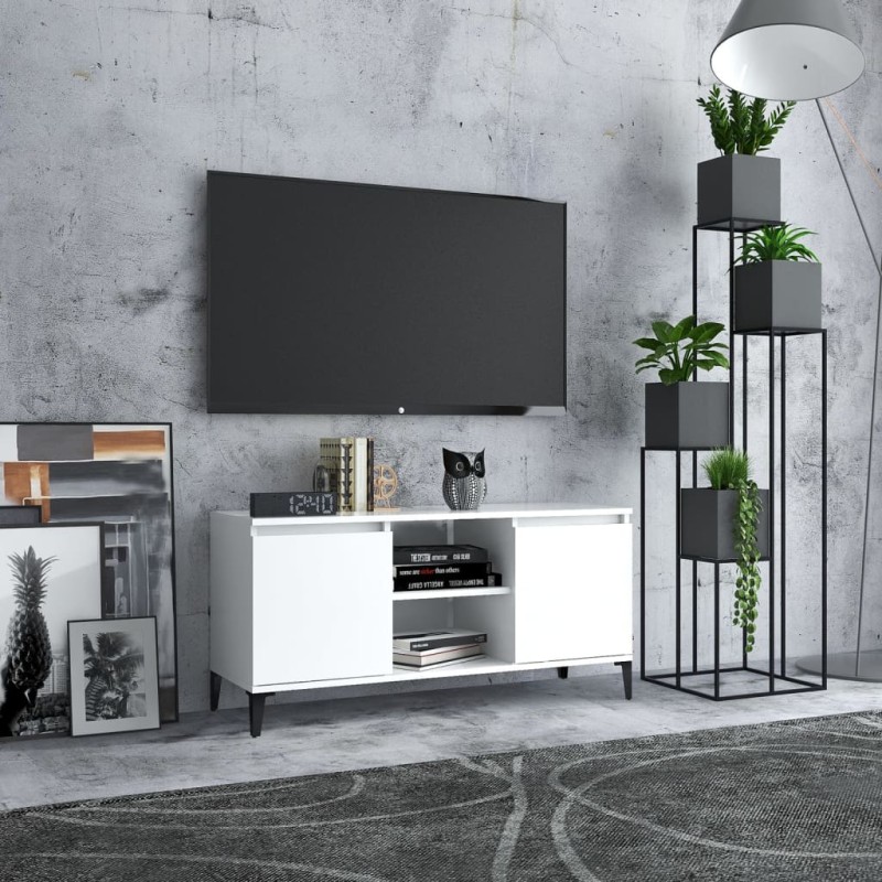 vidaXL Mobile TV con Gambe in Metallo Bianco 103,5x30x50 cm vidaXL Mobile TV con Gambe in Metallo Bianco 103,5x30x50 cm