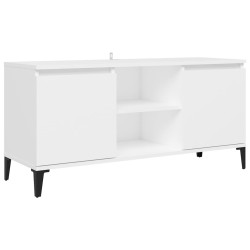vidaXL Mobile TV con Gambe in Metallo Bianco 103,5x30x50 cm