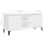 vidaXL Mobile TV con Gambe in Metallo Bianco 103,5x30x50 cm vidaXL Mobile TV con Gambe in Metallo Bianco 103,5x30x50 cm