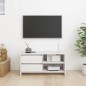 vidaXL Mobile Porta TV Bianco 80x31x39 cm in Legno Massello di Pino vidaXL Mobile Porta TV Bianco 80x31x39 cm in Legno Massello di Pino