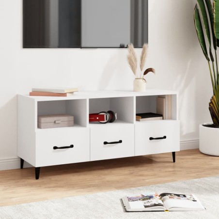 vidaXL Mobile Porta TV Bianco 102x35x50 cm in Legno Multistrato