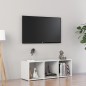 vidaXL Mobile Porta TV Bianco Lucido 107x35x37 cm in Truciolato vidaXL Mobile Porta TV Bianco Lucido 107x35x37 cm in Truciolato