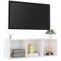 vidaXL Mobile Porta TV Bianco Lucido 107x35x37 cm in Truciolato vidaXL Mobile Porta TV Bianco Lucido 107x35x37 cm in Truciolato
