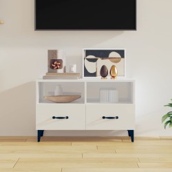  vidaXL Mobile Porta TV Bianco Lucido 80x36x50 cm in Legno Multistrato