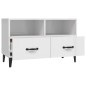 vidaXL Mobile Porta TV Bianco Lucido 80x36x50 cm in Legno Multistrato vidaXL Mobile Porta TV Bianco Lucido 80x36x50 cm in Legno Multistrato