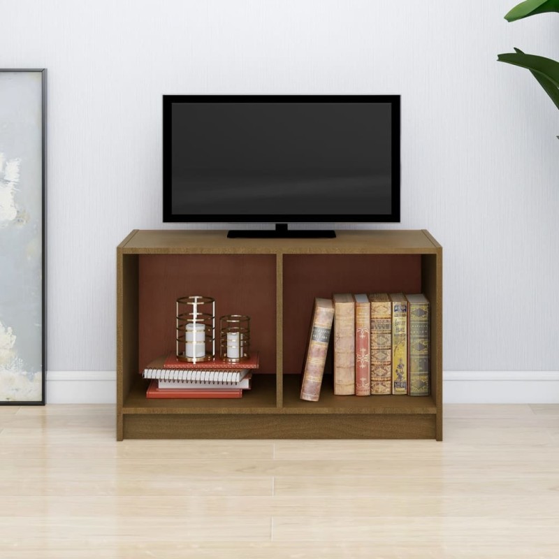 vidaXL Mobile Porta TV Marrone Miele 70x33x42 cm in Legno di Pino vidaXL Mobile Porta TV Marrone Miele 70x33x42 cm in Legno di Pino