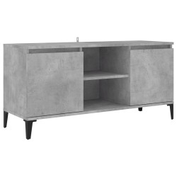 vidaXL Mobile TV con Gambe in Metallo Grigio Cemento 103,5x35x50 cm