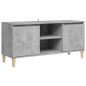 vidaXL Mobile TV con Gambe in Legno Grigio Cemento 103,5x30x50 cm vidaXL Mobile TV con Gambe in Legno Grigio Cemento 103,5x30x50 cm