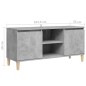vidaXL Mobile TV con Gambe in Legno Grigio Cemento 103,5x30x50 cm vidaXL Mobile TV con Gambe in Legno Grigio Cemento 103,5x30x50 cm
