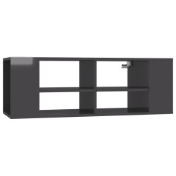 vidaXL Armadietto TV da Parete Grigio Lucido 102x35x35cm in Truciolato
