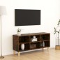 vidaXL Mobile TV con Gambe in Legno Massello Rovere Fumo 103,5x30x50cm vidaXL Mobile TV con Gambe in Legno Massello Rovere Fumo 103,5x30x50cm
