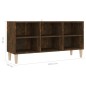 vidaXL Mobile TV con Gambe in Legno Massello Rovere Fumo 103,5x30x50cm vidaXL Mobile TV con Gambe in Legno Massello Rovere Fumo 103,5x30x50cm
