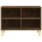 vidaXL Mobile TV con Gambe in Legno Massello Rovere Fumo 69,5x30x50 cm vidaXL Mobile TV con Gambe in Legno Massello Rovere Fumo 69,5x30x50 cm