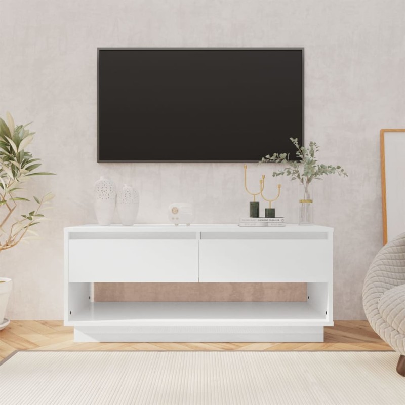 vidaXL Mobile TV Bianco Lucido 102x41x44 cm in Truciolato vidaXL Mobile TV Bianco Lucido 102x41x44 cm in Truciolato