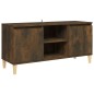 vidaXL Mobile TV con Gambe in Legno Massello Rovere Fumo 103,5x35x50cm vidaXL Mobile TV con Gambe in Legno Massello Rovere Fumo 103,5x35x50cm