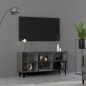 vidaXL Mobile TV con Gambe in Metallo Grigio Lucido 103,5x30x50 cm vidaXL Mobile TV con Gambe in Metallo Grigio Lucido 103,5x30x50 cm