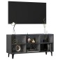 vidaXL Mobile TV con Gambe in Metallo Grigio Lucido 103,5x30x50 cm vidaXL Mobile TV con Gambe in Metallo Grigio Lucido 103,5x30x50 cm