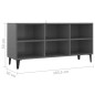 vidaXL Mobile TV con Gambe in Metallo Grigio Lucido 103,5x30x50 cm vidaXL Mobile TV con Gambe in Metallo Grigio Lucido 103,5x30x50 cm