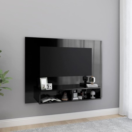 vidaXL Mobile Porta TV a Muro Nero Lucido 120x23,5x90cm Truciolato