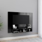 vidaXL Mobile Porta TV a Muro Nero Lucido 120x23,5x90cm Truciolato vidaXL Mobile Porta TV a Muro Nero Lucido 120x23,5x90cm Truciolato