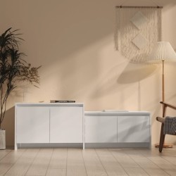 vidaXL Mobile TV Bianco Lucido 146,5x35x50 cm in Truciolato