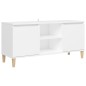 vidaXL Mobile TV con Gambe in Legno Massello Bianco 103,5x35x50 cm vidaXL Mobile TV con Gambe in Legno Massello Bianco 103,5x35x50 cm