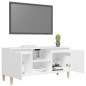 vidaXL Mobile TV con Gambe in Legno Massello Bianco 103,5x35x50 cm vidaXL Mobile TV con Gambe in Legno Massello Bianco 103,5x35x50 cm
