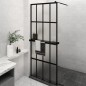 Parete Doccia Walk in Mensola Nera 80x195cm Vetro ESG Alluminio Parete Doccia Walk in Mensola Nera 80x195cm Vetro ESG Alluminio