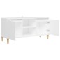 vidaXL Mobile TV con Gambe in Legno Massello Bianco 103,5x35x50 cm vidaXL Mobile TV con Gambe in Legno Massello Bianco 103,5x35x50 cm