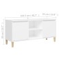 vidaXL Mobile TV con Gambe in Legno Massello Bianco 103,5x35x50 cm vidaXL Mobile TV con Gambe in Legno Massello Bianco 103,5x35x50 cm