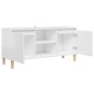 vidaXL Mobile TV con Gambe Legno Massello Bianco Lucido 103,5x35x50 cm vidaXL Mobile TV con Gambe Legno Massello Bianco Lucido 103,5x35x50 cm