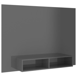 vidaXL Mobile TV a Muro Grigio Lucido 135x23,5x90 cm in Truciolato