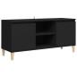 vidaXL Comodino con Gambe in Legno Massello Nero 103,5x30x50 cm vidaXL Comodino con Gambe in Legno Massello Nero 103,5x30x50 cm