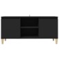 vidaXL Comodino con Gambe in Legno Massello Nero 103,5x30x50 cm vidaXL Comodino con Gambe in Legno Massello Nero 103,5x30x50 cm