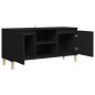 vidaXL Comodino con Gambe in Legno Massello Nero 103,5x30x50 cm vidaXL Comodino con Gambe in Legno Massello Nero 103,5x30x50 cm