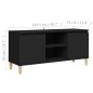 vidaXL Comodino con Gambe in Legno Massello Nero 103,5x30x50 cm vidaXL Comodino con Gambe in Legno Massello Nero 103,5x30x50 cm