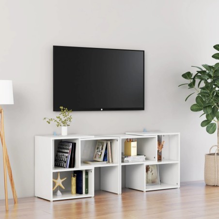 vidaXL Mobile Porta TV Bianco Lucido 104x30x52 cm in Legno Multistrato