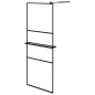 Parete Doccia Walk in Mensola Nera 80x195cm Vetro ESG Alluminio Parete Doccia Walk in Mensola Nera 80x195cm Vetro ESG Alluminio