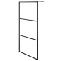 Parete Doccia Walk in Mensola Nera 80x195cm Vetro ESG Alluminio Parete Doccia Walk in Mensola Nera 80x195cm Vetro ESG Alluminio