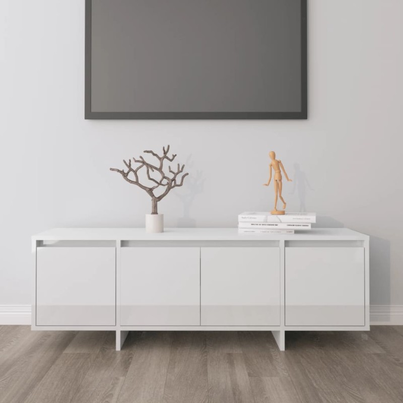 vidaXL Mobile TV Bianco Lucido 120x30x40,5 cm in Truciolato vidaXL Mobile TV Bianco Lucido 120x30x40,5 cm in Truciolato