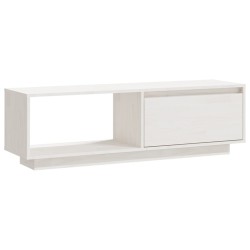 vidaXL Mobile Porta TV Bianco 110x30x33,5 cm in Legno Massello di Pino
