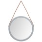 Specchio da Parete con Cinghia Argento Ø 45 cm Specchio da Parete con Cinghia Argento Ø 45 cm