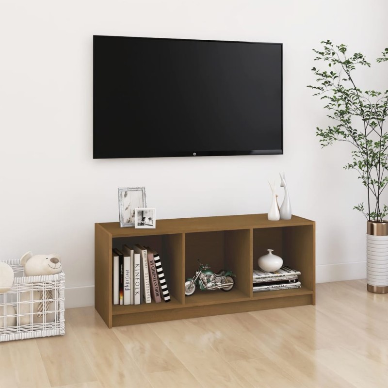 vidaXL Mobile Porta TV Marrone Miele 104x33x41 cm in Legno di Pino vidaXL Mobile Porta TV Marrone Miele 104x33x41 cm in Legno di Pino