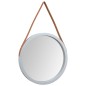 Specchio da Parete con Cinghia Argento Ø 45 cm Specchio da Parete con Cinghia Argento Ø 45 cm