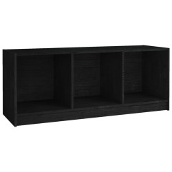vidaXL Mobile Porta TV Nero 104x33x41 cm in Legno Massello di Pino
