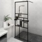 Parete Doccia Walk in Mensola Nera 80x195cm Vetro ESG Alluminio Parete Doccia Walk in Mensola Nera 80x195cm Vetro ESG Alluminio