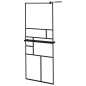 Parete Doccia Walk in Mensola Nera 80x195cm Vetro ESG Alluminio Parete Doccia Walk in Mensola Nera 80x195cm Vetro ESG Alluminio